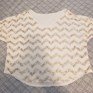 White & Gold Sequence shirt